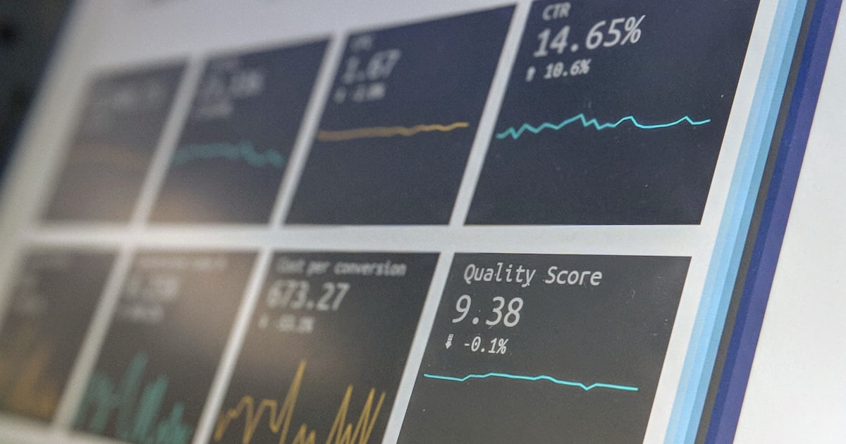 Data dashboard showing metrics and analytics