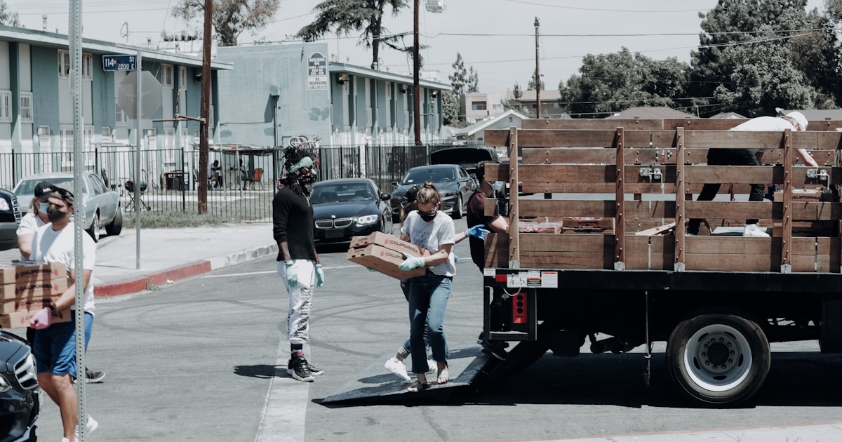 Community volunteers working together